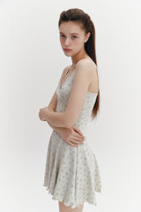 Wave Flare Dress Oatmeal