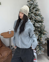 Kasan Crop Fleece Hooded Zip-Up