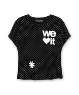 We Love It グラフィックドットTシャツ_ブラック