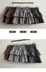 Totsu checkered cancan mini skirt