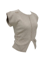 Front Slit Shirring Knit Top