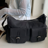 [25FW Mandarinetree only] ティラミスポケットメッセンジャー スエードレザー ビッグショルダークロスバッグ [Black color only]