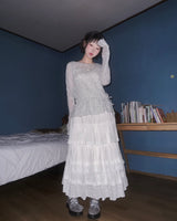(3color) Romantic Shirring Sheer Knit