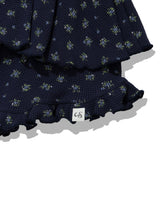 RUFFLE FLOWER SKIRT PANTS(NAVY)