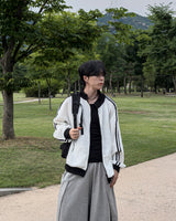 Lift color block track zip-up