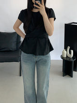 Amélie Shirred Wrap Blouse