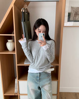 [MADE] クロン ラウンドネック 無地長袖Tシャツ