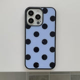 [MADE] Dot glass bumper case(skybluenavy)