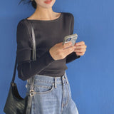 Miu Lip Neck V-Neck Long Sleeve Knitwear