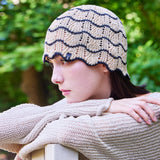 VA Label Wave Line Beanie / Beige