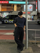 ビッグ リブド バイアス ロングスリーブ Tシャツ