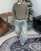 Cain Wide Washed Denim Pants