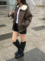 Zelda Vintage Leather Fur Mustang Jumper