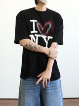 Love NY printing half sleeve 2C