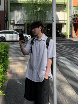オーサムストライプオックスフォードショートスリーブシャツ