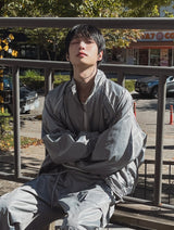 Kai Nylon Glossy Piping Zip-up