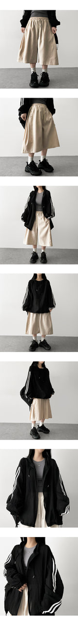 Kedin Side Pintuck Slit Banding Bermuda Shorts