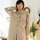 ダブルリップシャツワンピース (Stripe)