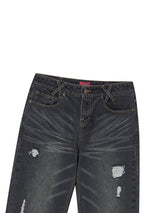 LOW DAMAGE DENIM PANTS BLACK