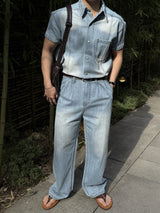 Ever snap muscle-fit denim shirt