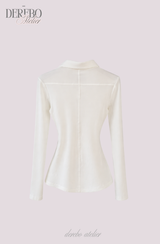Lily Shirring Shirt Long Sleeve Top