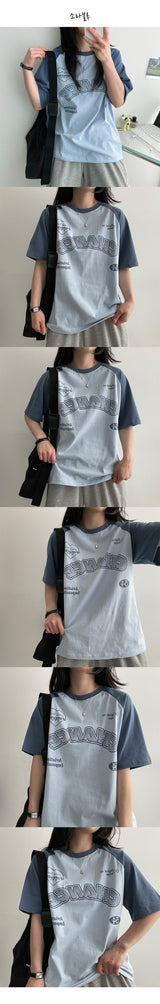 [H&L] CHANCE Color Raglan Short Sleeve T-shirt