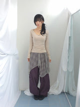 Misty Checkered Layered Skirt