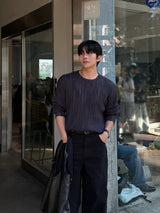 Mog bokashi summer round knitwear