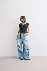 レースscTシャツ (dark grey)