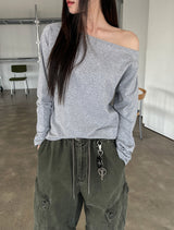 Rabbit Basic Cotton Off Shoulder Long Sleeve