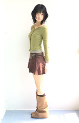 Hazel unbalanced checkered skirt