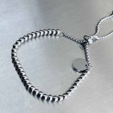 Minimalist Silver Glow Bead Bracelet