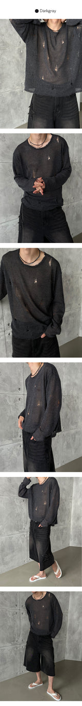 [S/S] ダメージネットロングスリーブ (4color)