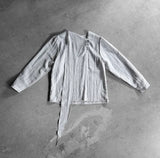 Noir Unbalance Button Scarf Blouse