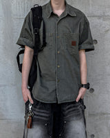 Patchwork Half Shirt Jacket