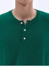 クラウドサマーヘンリーネックニット_Green