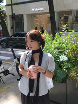[Lovely🎀] Ola Ribbon Puff Blouse