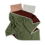 Borderline Pattern Reversible Summer Comforter - Green Double Check - SS size