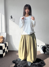 リンリンリネンリネンバルーンピンタックロングパンツ4カラー