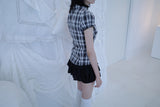 mocha check puff bl