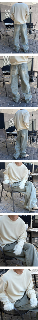 [Unisex] Tin leg wide denim pants(2color)