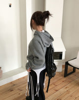 Sein High Neck Hood Knit Cardigan