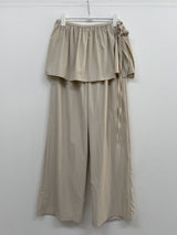 Frill Wrap Nylon Wide Pants