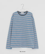 [ユニセックス] キューバオーバーストライプロングスリーブTシャツ