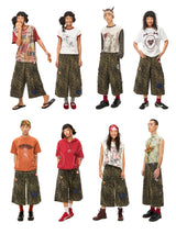 Printed pocket straight-leg shorts