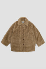 Reversible fur coat, Camel