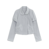 デタッチャブルラウンドジャケット (グレイッシュブルー)