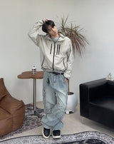 Feline washed cargo denim pants