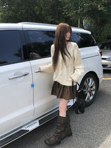 エンプティスエードフリルバンドミニスカート