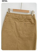 brown corduroy midi skirt